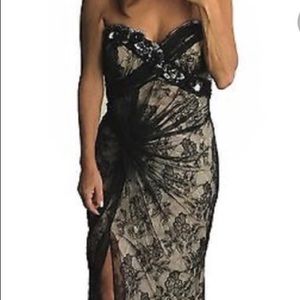 Faviana Black and Lace Strapless